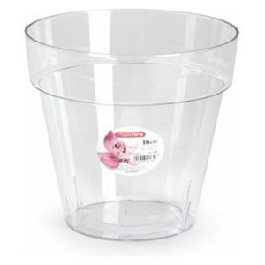 MACETA PLASTICO TRANSPARENTE- 16 CM
