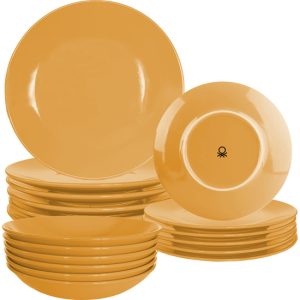 SET 18PCS VAJILLA LOZA NARANJA CASA BENETTON
