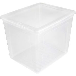 CAJAS DE ALMACENAJE, PLÁSTICO, NATURAL TRANSPARENTE, 39 X 33 X 32 CM