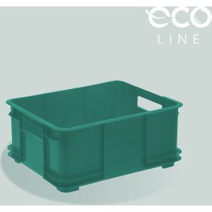 CAJA DE ALMACENAJE, PLÁSTICO ECO (PP), 43X35X17,5 CM, VERDE