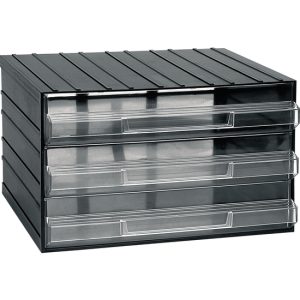 UNIDAD DE ALMACENAMIENTO MODULAR DE PLÁSTICO CON 3 CAJONES