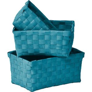 SET DE 3 CESTAS TRENZADAS (19X13X9,5CM/ 17X11X8,5CM/ 15X9X7 CM)