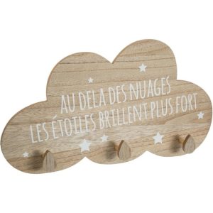 PERCHERO INFANTIL EN FORMA DE NUBE Y ESTRELLAS CON 3 GANCHOS