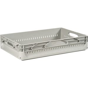 CAJA INDUSTRIAL PERFORADA 60X40 H 12 CM GRIS