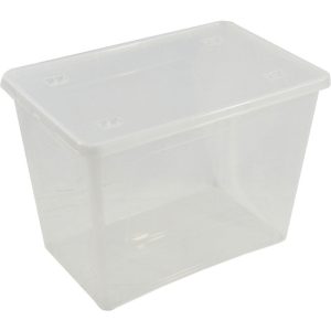 CAJA TRANSPARENTE CON CUBIERTA 585X390X H 410 MM