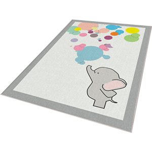 ALFOMBRA DE POLIESTER ESTAMPADA 80 X 120CM MODELO BUBBLES MULTICOLOR