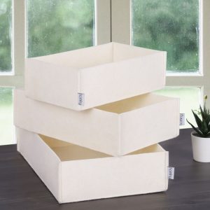 CONJUNTO DE ORGANIZADORES DE ESCRITORIO PLANOS(3 PIEZAS) CREMA