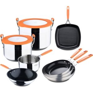 SET 10 CACEROLAS + SARTENES ALUMINIO INDUCCIÓN