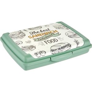 CAJA DE ALMACENAMIENTO 17 X 13 X 3,5, VERDE NÓRDICO CON DIBUJOS EN LA PARTE SUPERIOR