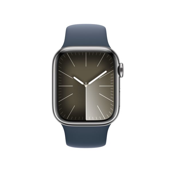 APPLE WATCH SERIES 9 MRJ33QL/A 41MM SILVER STAINLESS STEEL CASE WITH STORM BLUE SPORT BAND - Image 2