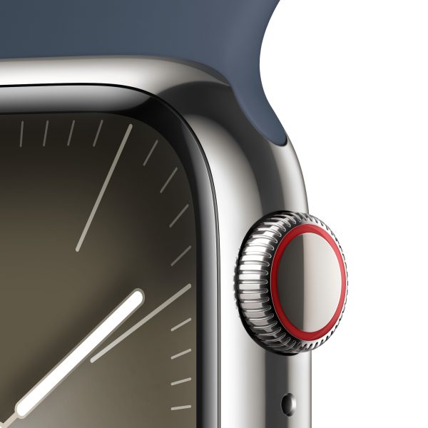 APPLE WATCH SERIES 9 MRJ33QL/A 41MM SILVER STAINLESS STEEL CASE WITH STORM BLUE SPORT BAND - Image 3