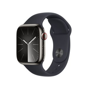 APPLE WATCH SERIES 9 MRJ93QL/A  41MM SILVER STAINLESS STEEL CASE WITH MIDNIGHT SPORT BAND