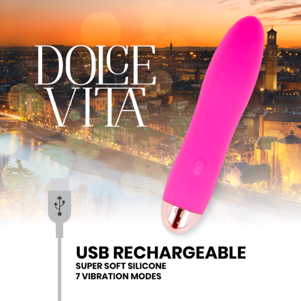 DOLCE VITA - VIBRADOR RECARREGÁVEL QUATRO PINK 7 VELOCIDADES - Image 4
