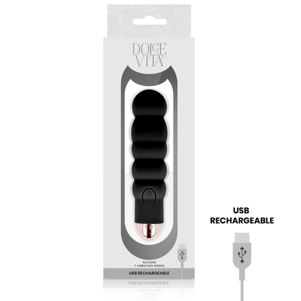 DOLCE VITA - VIBRADOR RECARREGÁVEL SEIS PRETO 7 VELOCIDADES - Image 3