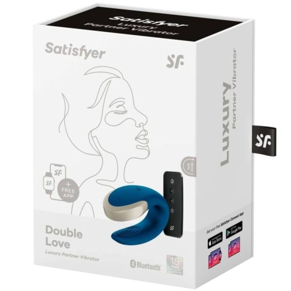 SATISFYER DOUBLE LOVE LUXURY PARTNER VIBRATOR - AZUL - Image 5