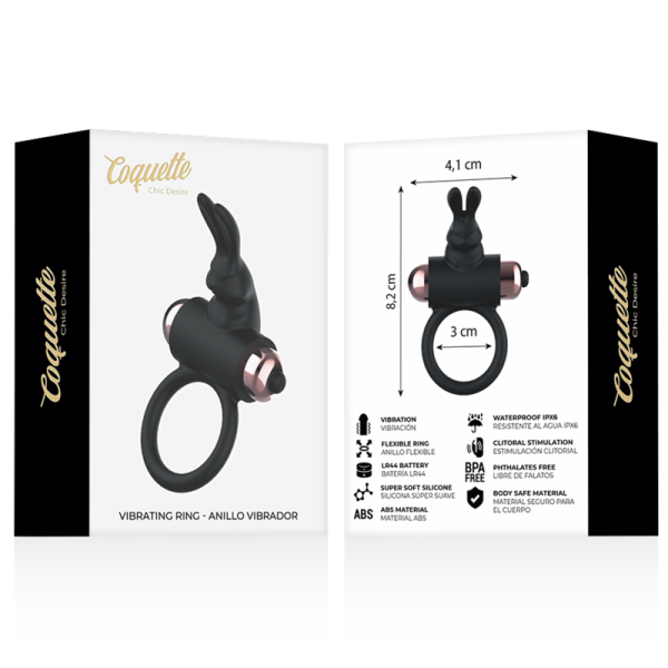 COQUETTE CHIC DESIRE - ANEL COM VIBRADOR PRETO/ OURO - Image 9