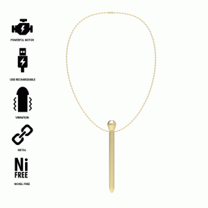 IBIZA - ESTIMULADOR DE BOLSO CLITÓRICO (COLAR) CARREGADOR USB 12 MODOS DE VIBRAÇÃO DOURADO 12,2 X 1,5