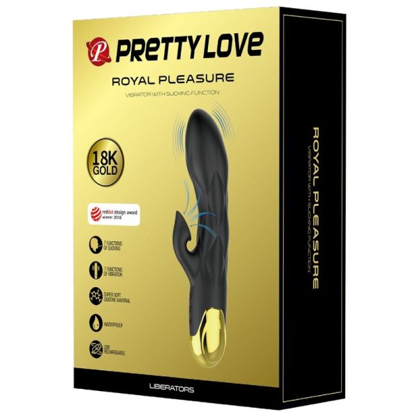 PRETTY LOVE - VIBRADOR DE LUXO Banhado A OURO RECARREGVEL PRETO - Image 7