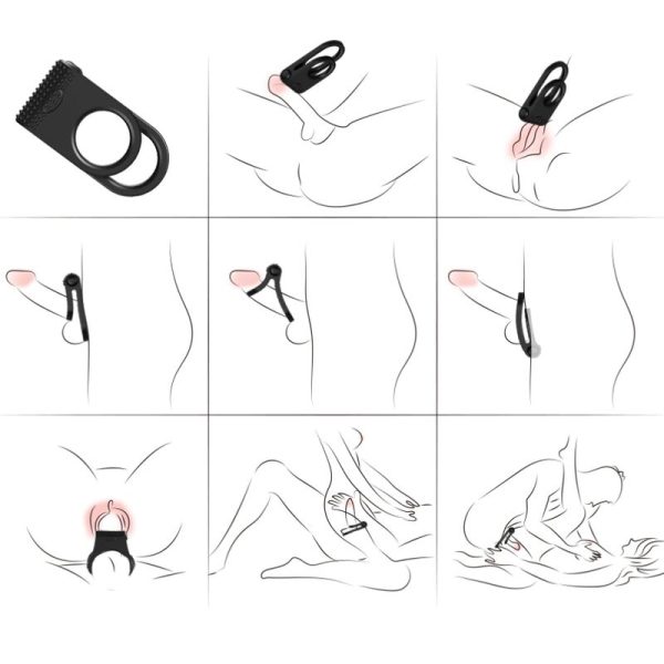 ARMONY - ANEL VIBRADOR DUPLO TWINS PARA CASAIS PRETO - Image 2