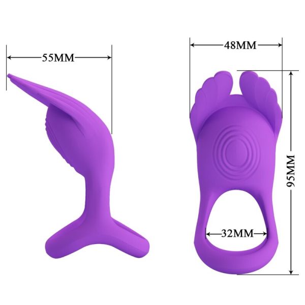 PRETTY LOVE - ANEL PARA PÊNIS VIBRANTE 7 VIBRAÕES SILICONE ROXO - Image 7