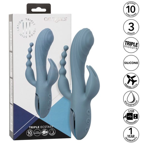 CALIFORNIA EXOTICS - VIBRADOR TRIPLO ECSTASY CINZA - Image 2