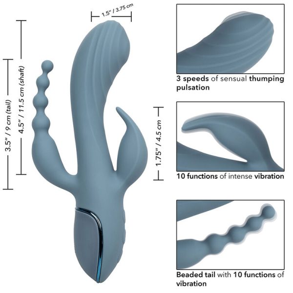 CALIFORNIA EXOTICS - VIBRADOR TRIPLO ECSTASY CINZA - Image 9