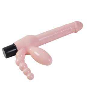 BAILE - ARNÊS SEM CORDA TPR COM VIBRAÇÃO E ESTIMULAÇÃO ANAL 25,4CM