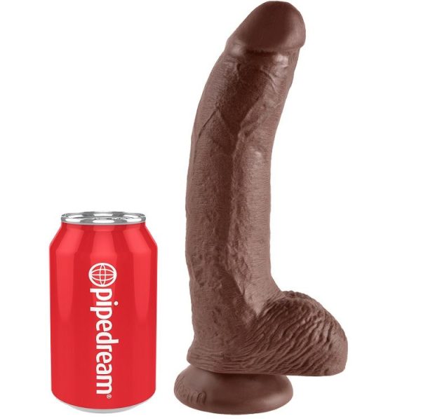 KING COCK 9" GALO CASTANHO COM BOLAS 22,9 CM - Image 3