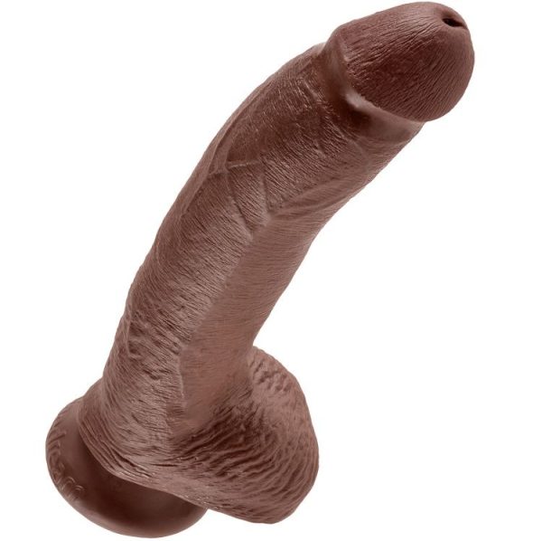 KING COCK 9" GALO CASTANHO COM BOLAS 22,9 CM - Image 4