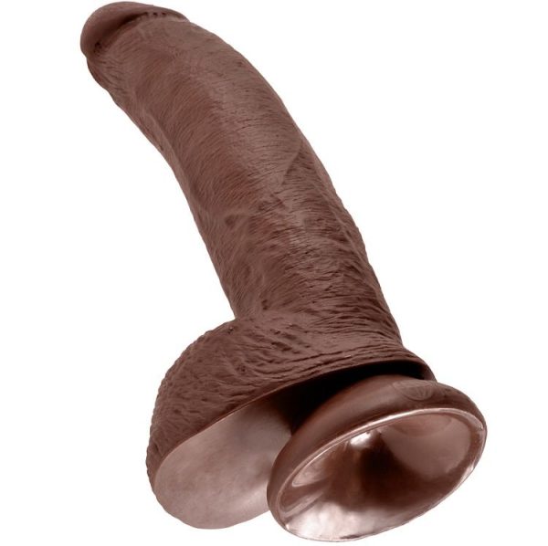 KING COCK 9" GALO CASTANHO COM BOLAS 22,9 CM - Image 5
