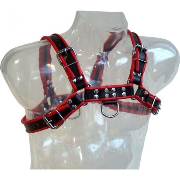ARNÊS DE CORPO DE COURO III PRETO / VERMELHO - Image 2
