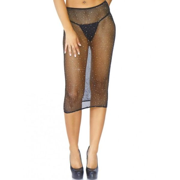 LEG AVENUE CRYSTALIZED FISHNET MULTIDRESS BLACK OS - Image 3