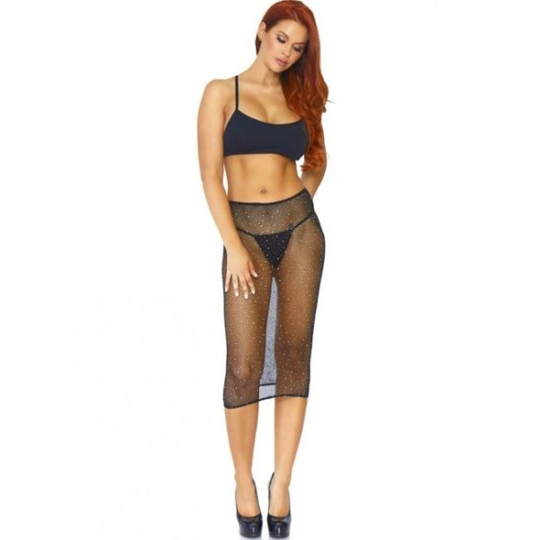 LEG AVENUE CRYSTALIZED FISHNET MULTIDRESS BLACK OS - Image 4