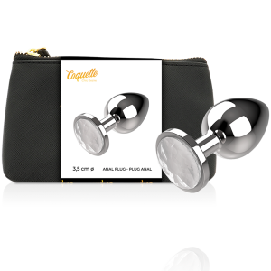COQUETTE CHIC DESIRE - PLUGUE ANAL METAL COR CLARO TAMANHO M 3,5 X 8 CM