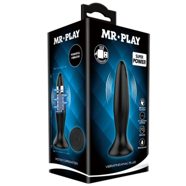 MR PLAY - PLUG ANAL VIBRADOR PRETO RECARREGVEL - Image 7