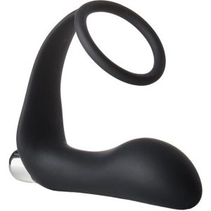 FANTASSTIC VIBRATING ANAL PLUG WITH COCKRING BLACK
