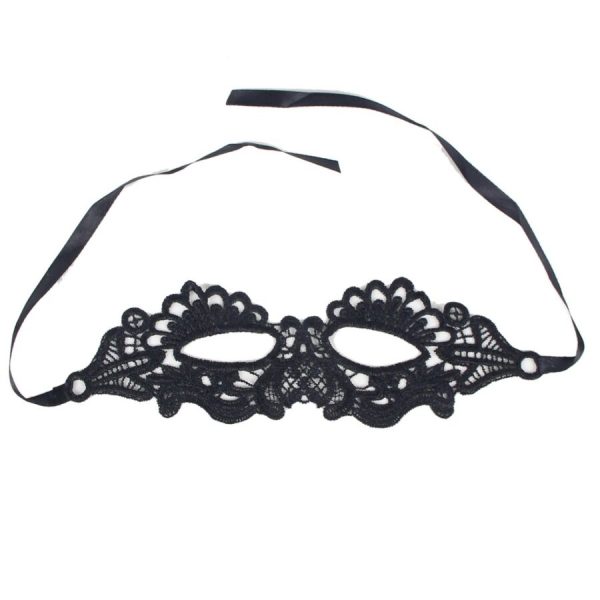 LINGERIE RAINHA ENCANTADORA MÁSCARA DE OLHO DE RENDA NEGRA TAMANHO
