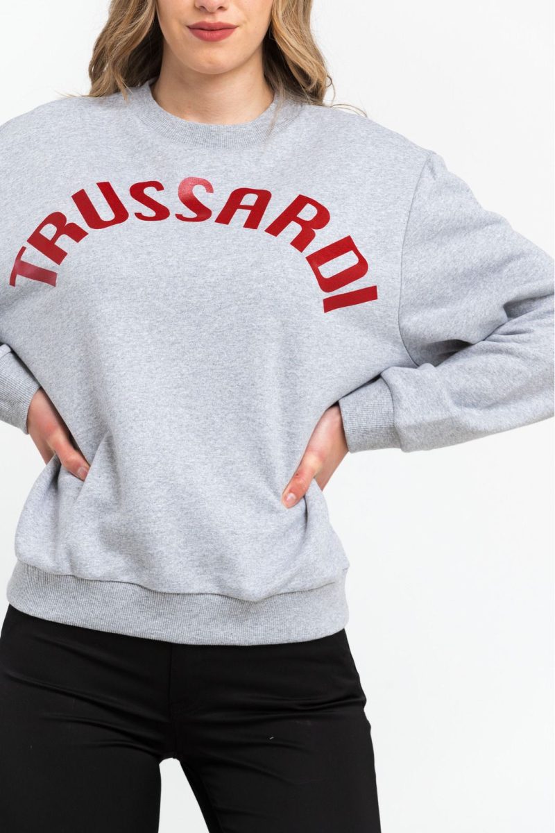 Trussardi Camisolas 36F000321T002191_E698MelangeGreyPrintRed - Image 3