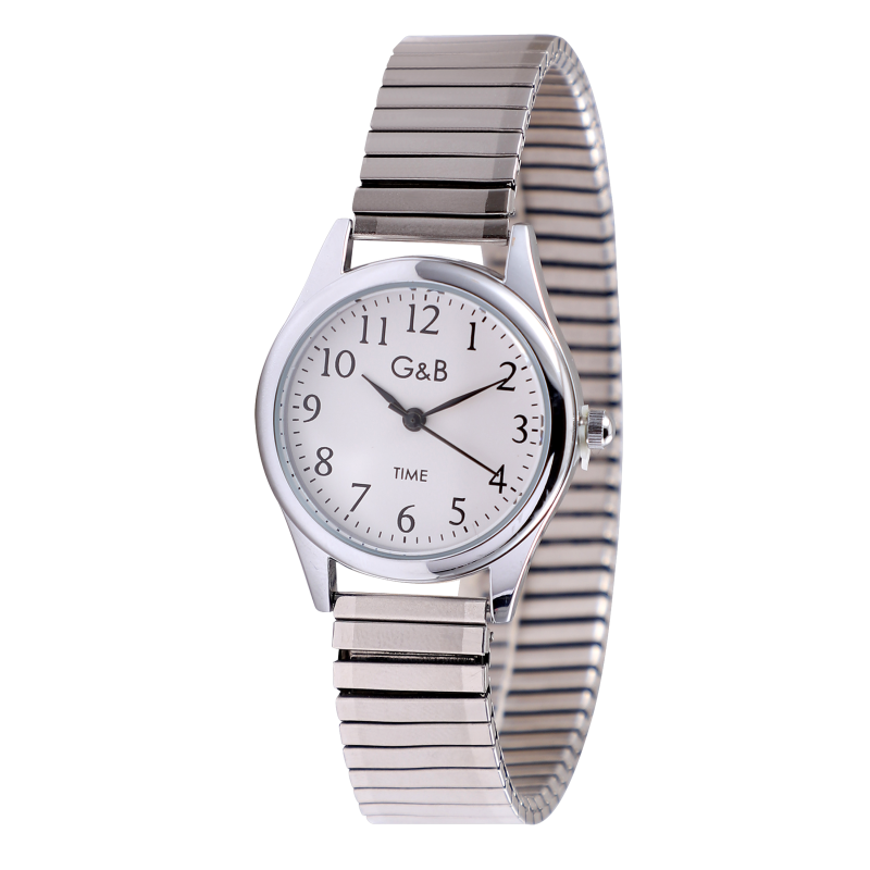 RELOJ GB SRA.EXTENSIBLE CORREA MATE/BRILLO RED.PLATA