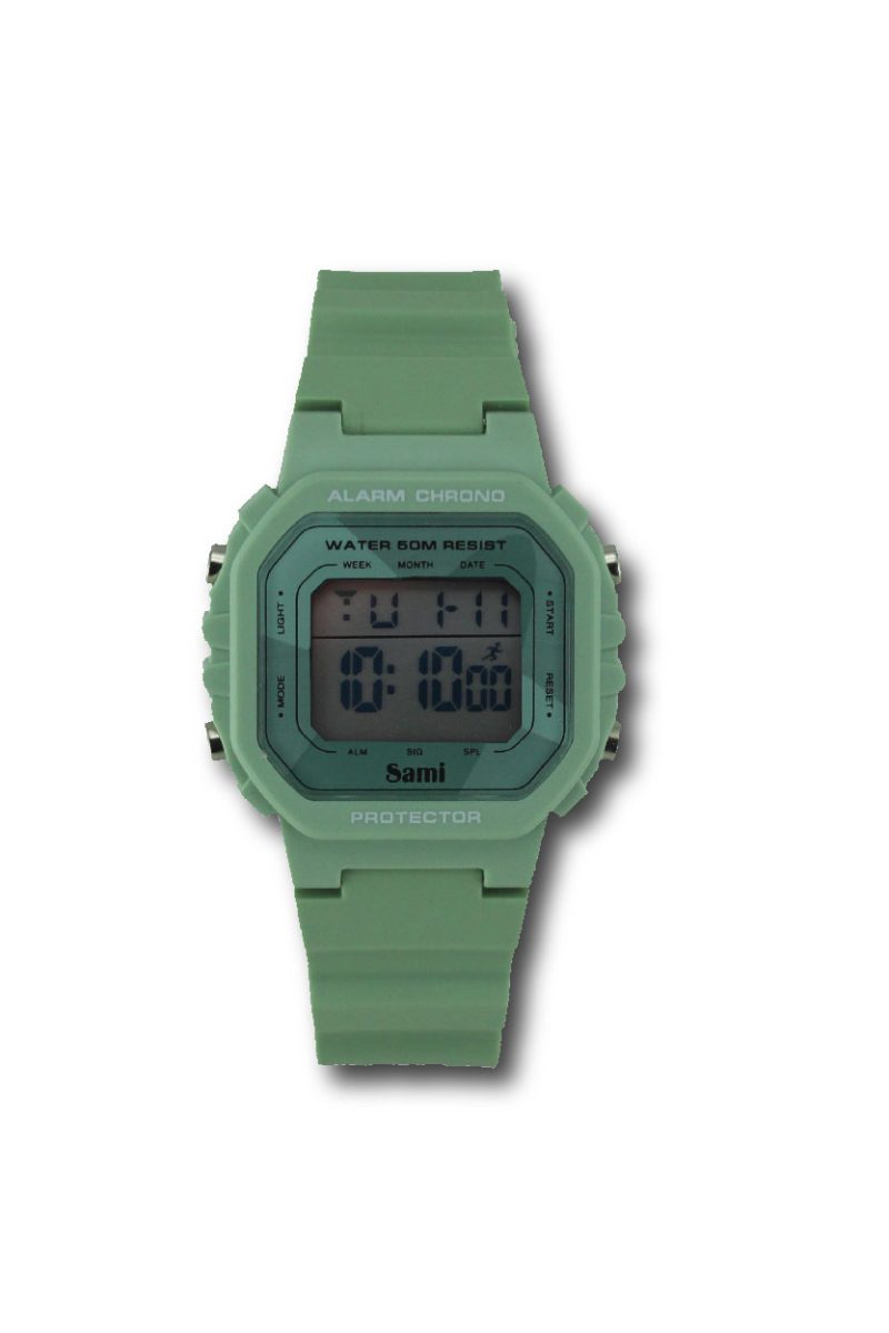 RELOJ SAMI LCD CADETE CUADRADO WR50M LUZ C/CAJA