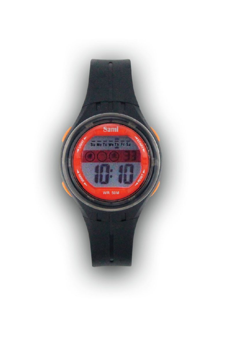 RELOJ SAMI LCD CADETE REDONDO WR50M LUZ 7 COL C/CAJA