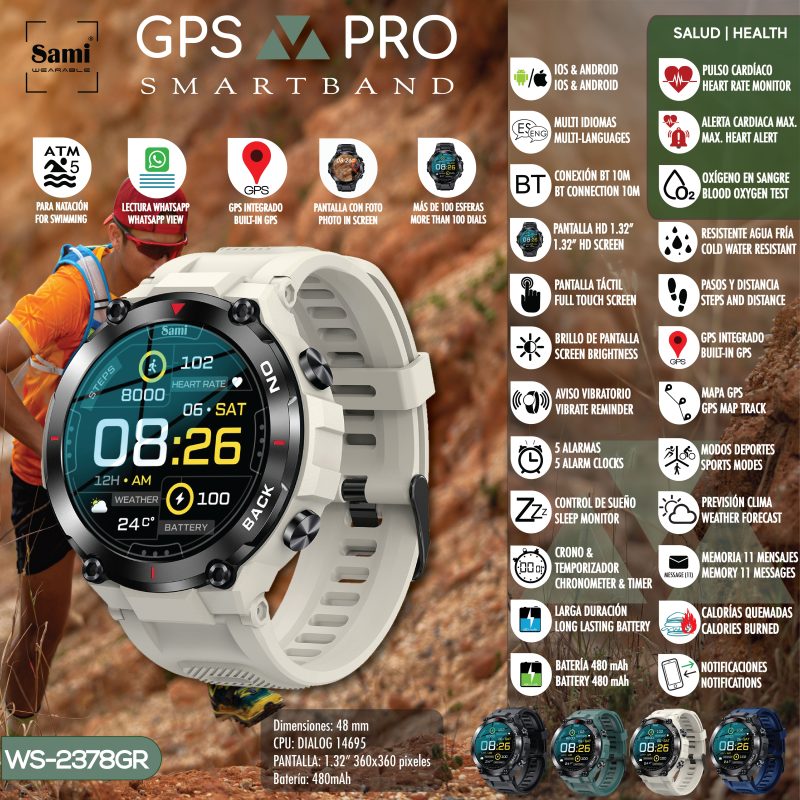 RELOJ SAMI WEARABLE SMARTBAND GPS PRO 5ATM - Image 2