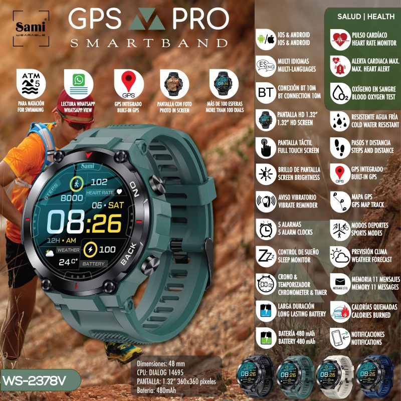 RELOJ SAMI WEARABLE SMARTBAND GPS PRO 5ATM - Image 2