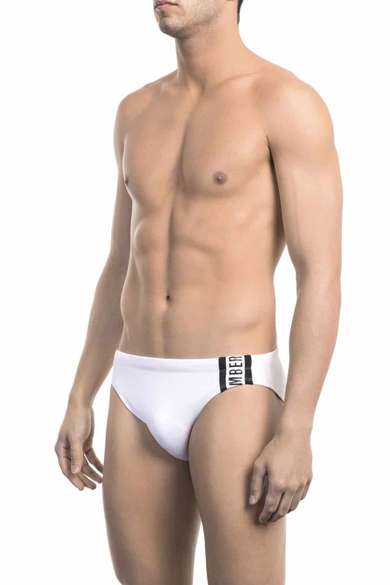 Bikkembergs Beachwear Roupa de banho BKK1MSP02_WHITE&BLACK