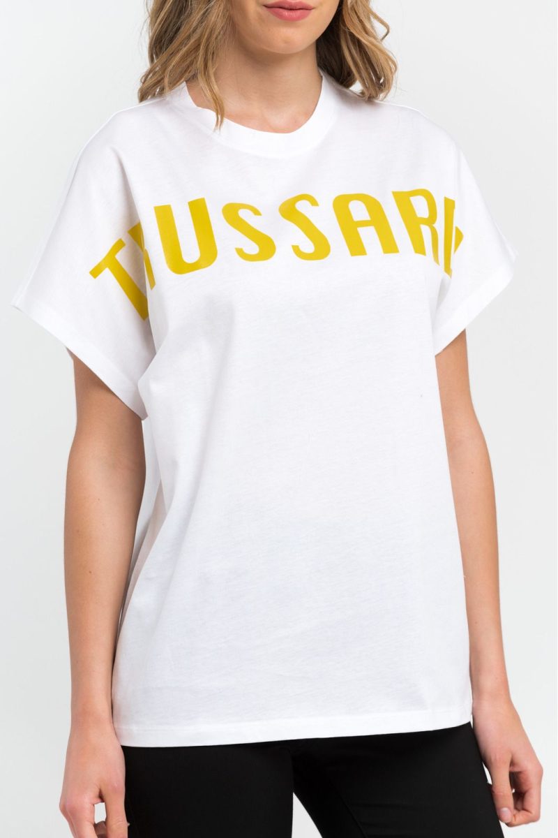 Trussardi Camiseta 36T000501T002190_W616WhitePrintYellow - Image 3