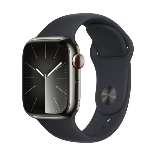Apple Watch Series 9/ GPS/ Celular/ 41mm/ Caixa de Aço Grafite/ Bracelete Desportiva Meia-noite M/L