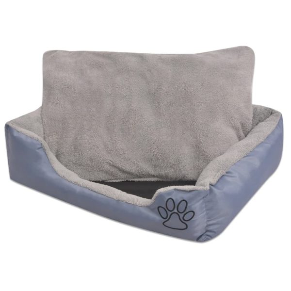 Cama para perros con cojín acolchado talla M gris