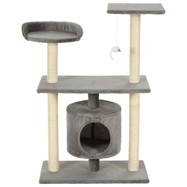 Rascador para gatos con rascador de sisal 95 cm gris - Imagen 3