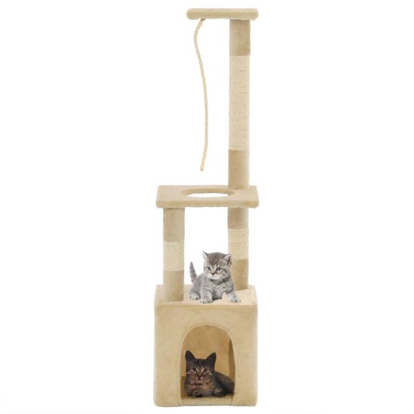 Rascador para gatos con rascador de sisal 109 cm beige