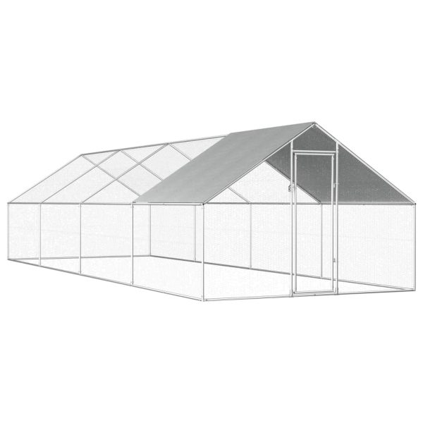 Gallinero de exterior en acero galvanizado 2,75x8x1,92 m